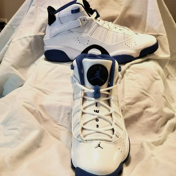 jordan 6 rings white black dk marina blue